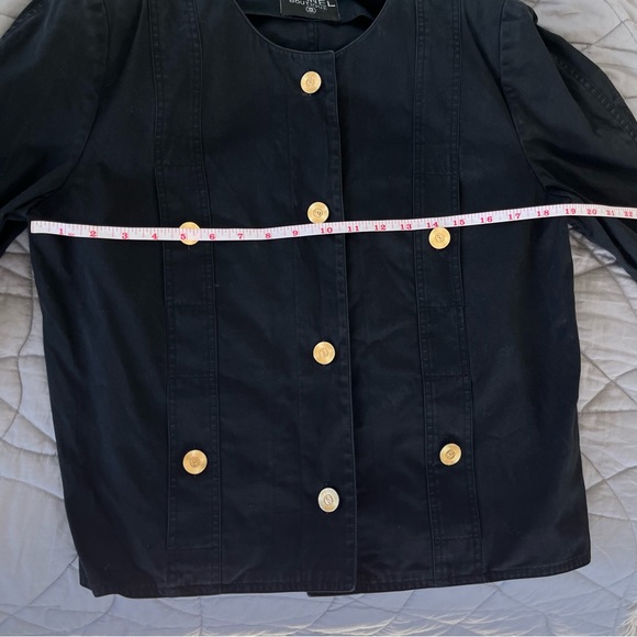 💔SOLD💔 CHANEL Vintage Little Black Jacket with CC logo buttons denim FR40 auth - Picture 13 of 15